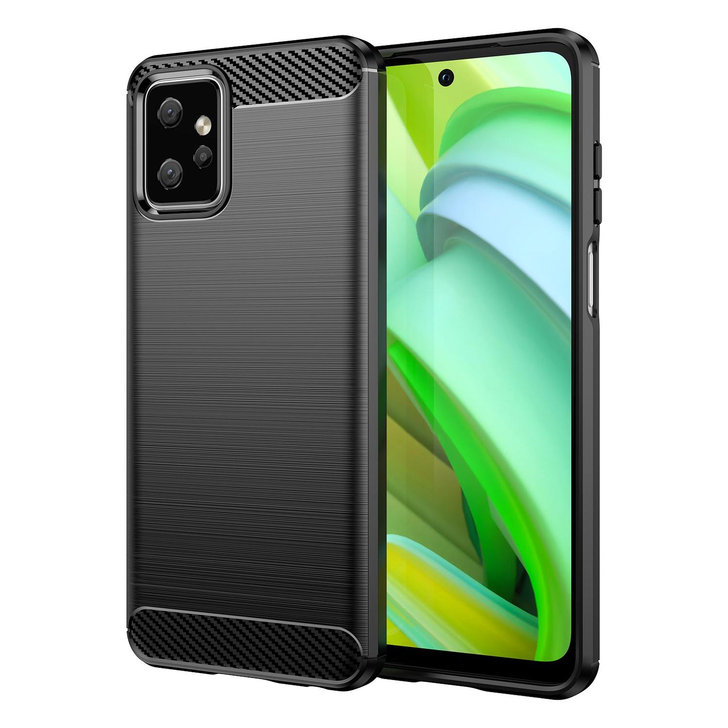 Motorola Moto G Power 2023 Carbon Fiber Brushed Texture TPU Protective Phone Case Shockproof Slim Cover
