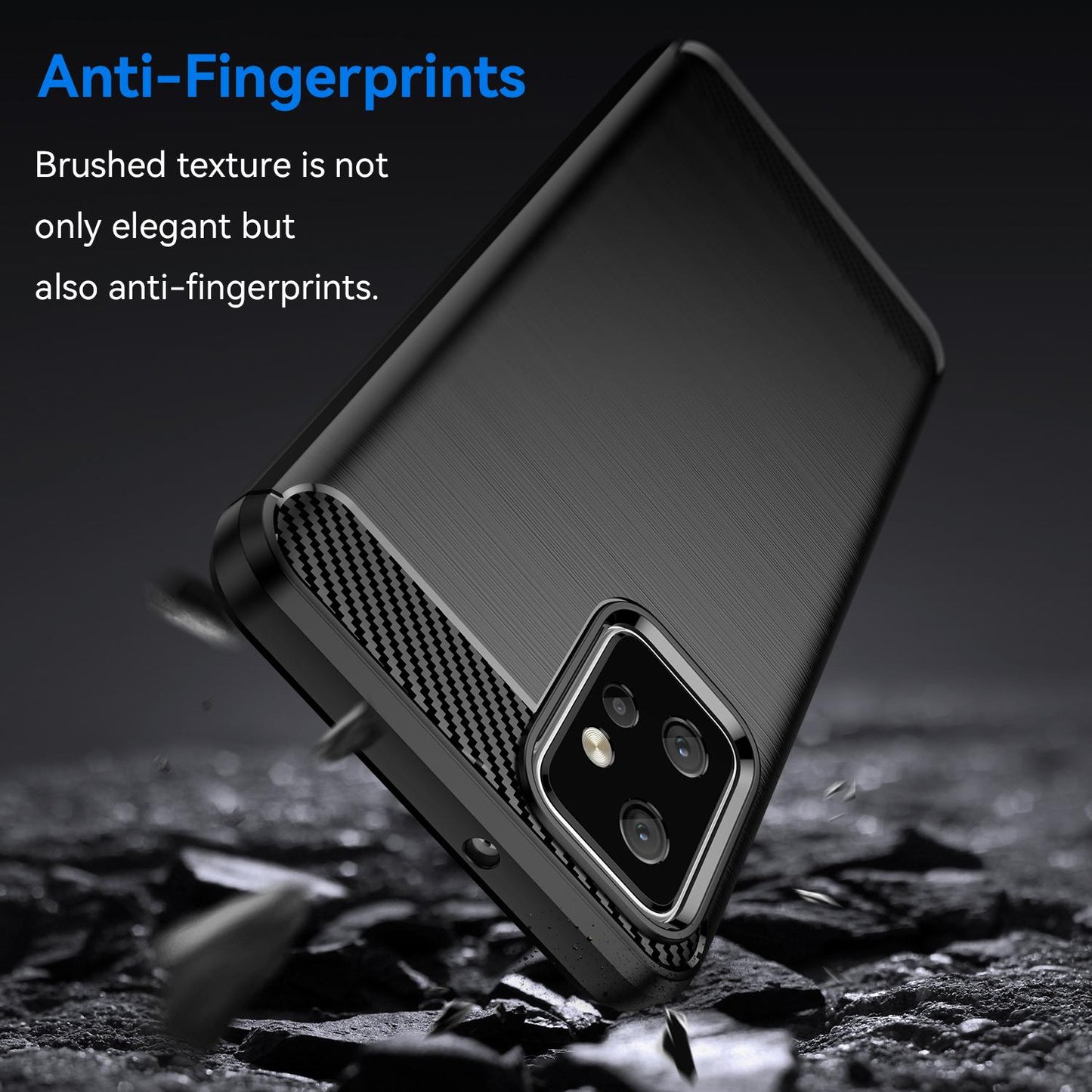 Motorola Moto G Power 2023 Carbon Fibre Brushed Texture TPU Protective Phone Case Shockproof Slim Cover
