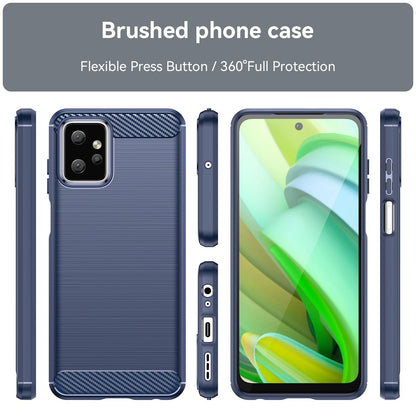 Motorola Moto G Power 2023 Carbon Fiber Brushed Texture TPU Protective Phone Case Shockproof Slim Cover
