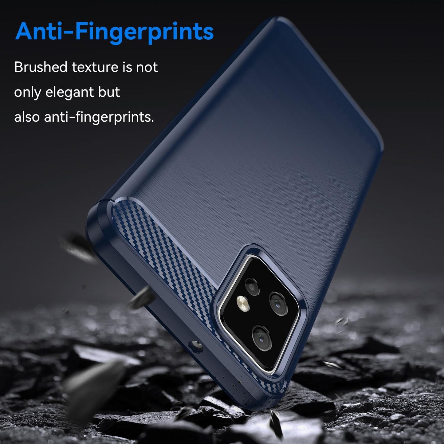 Motorola Moto G Power 2023 Carbon Fibre Brushed Texture TPU Protective Phone Case Shockproof Slim Cover