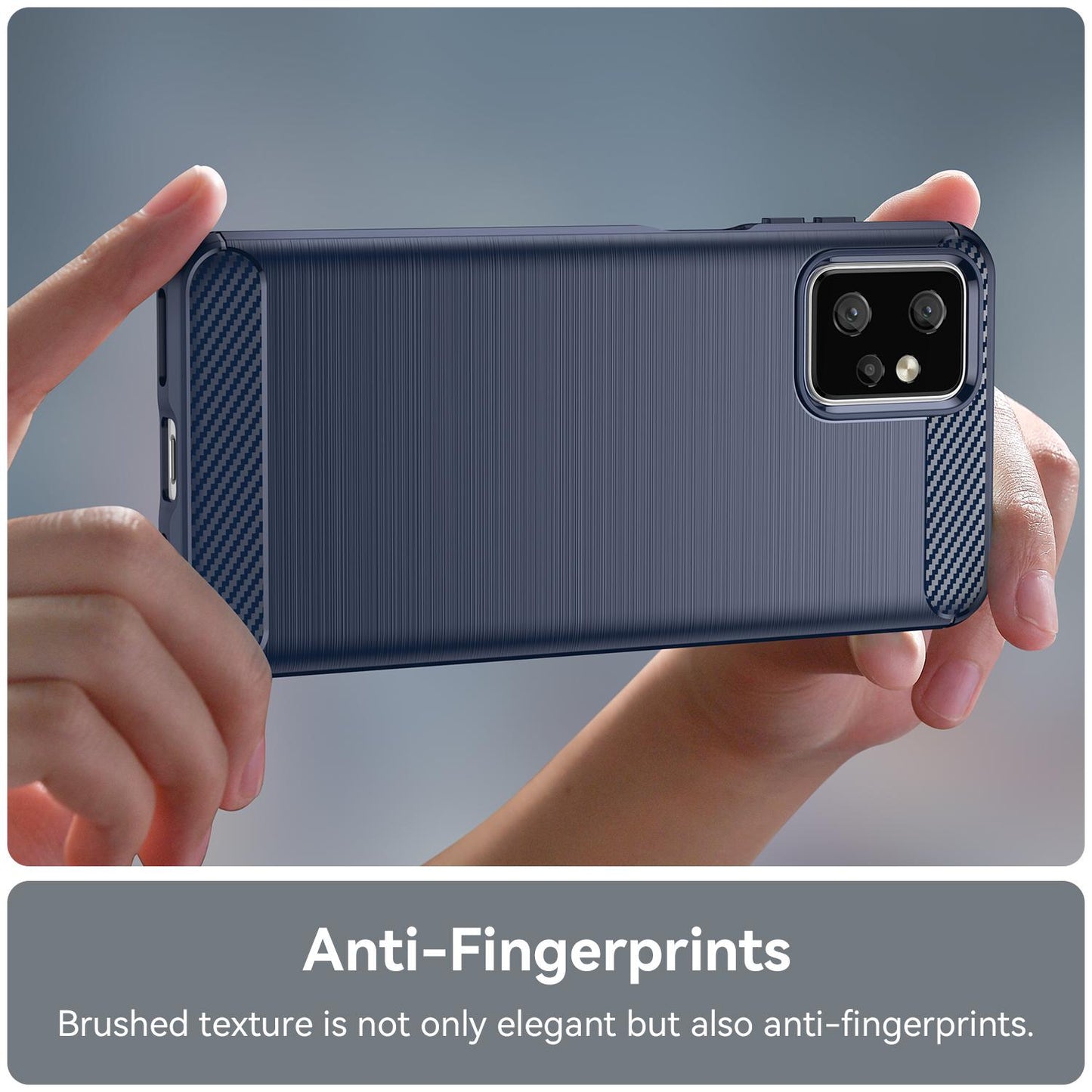 Motorola Moto G Power 2023 Carbon Fibre Brushed Texture TPU Protective Phone Case Shockproof Slim Cover