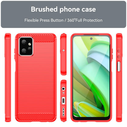 Motorola Moto G Power 2023 Carbon Fibre Brushed Texture TPU Protective Phone Case Shockproof Slim Cover