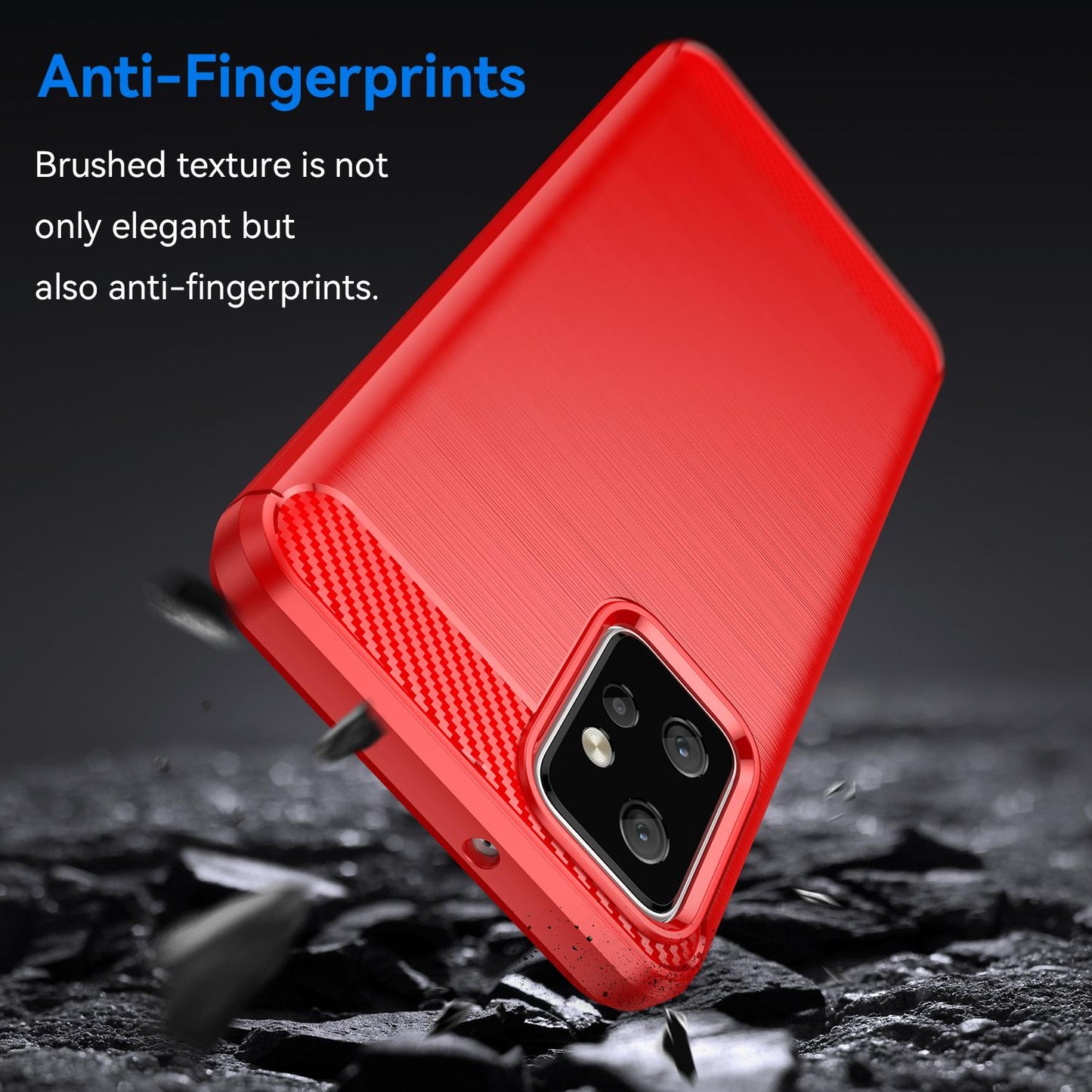 Motorola Moto G Power 2023 Carbon Fibre Brushed Texture TPU Protective Phone Case Shockproof Slim Cover