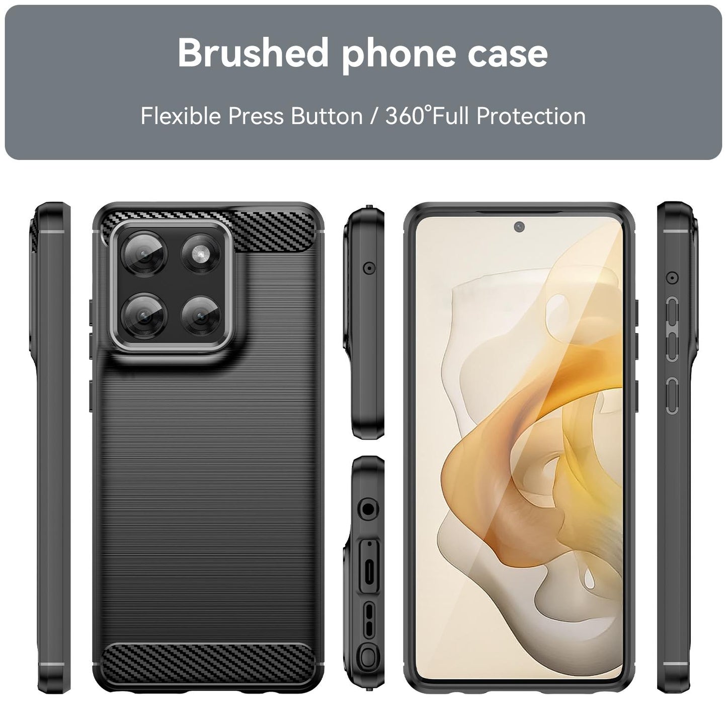 Motorola Moto G Stylus 5G 2025 Carbon Fiber Brushed Texture TPU Protective Phone Case Shockproof Slim Cover