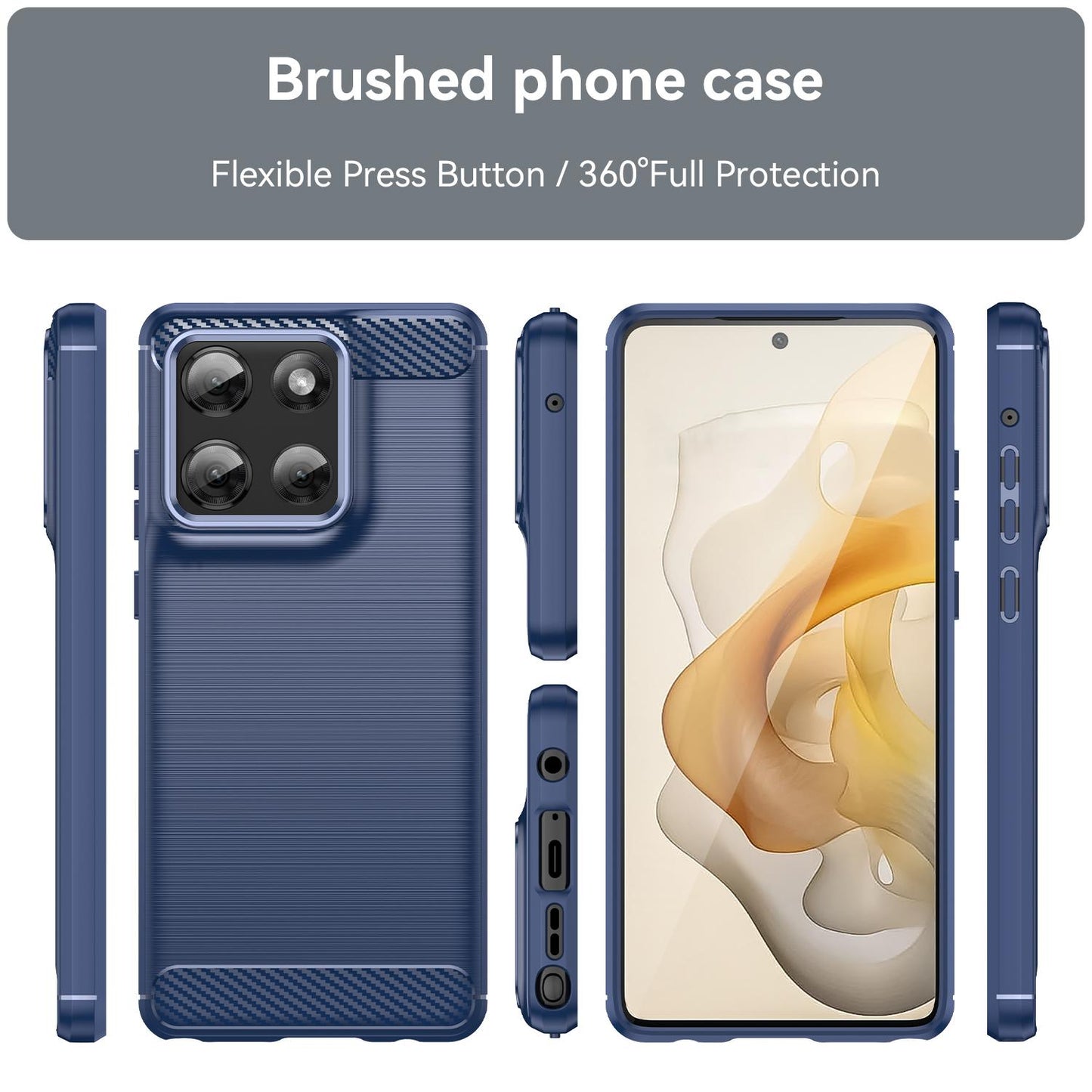 Motorola Moto G Stylus 5G 2025 Carbon Fibre Brushed Texture TPU Protective Phone Case Shockproof Slim Cover