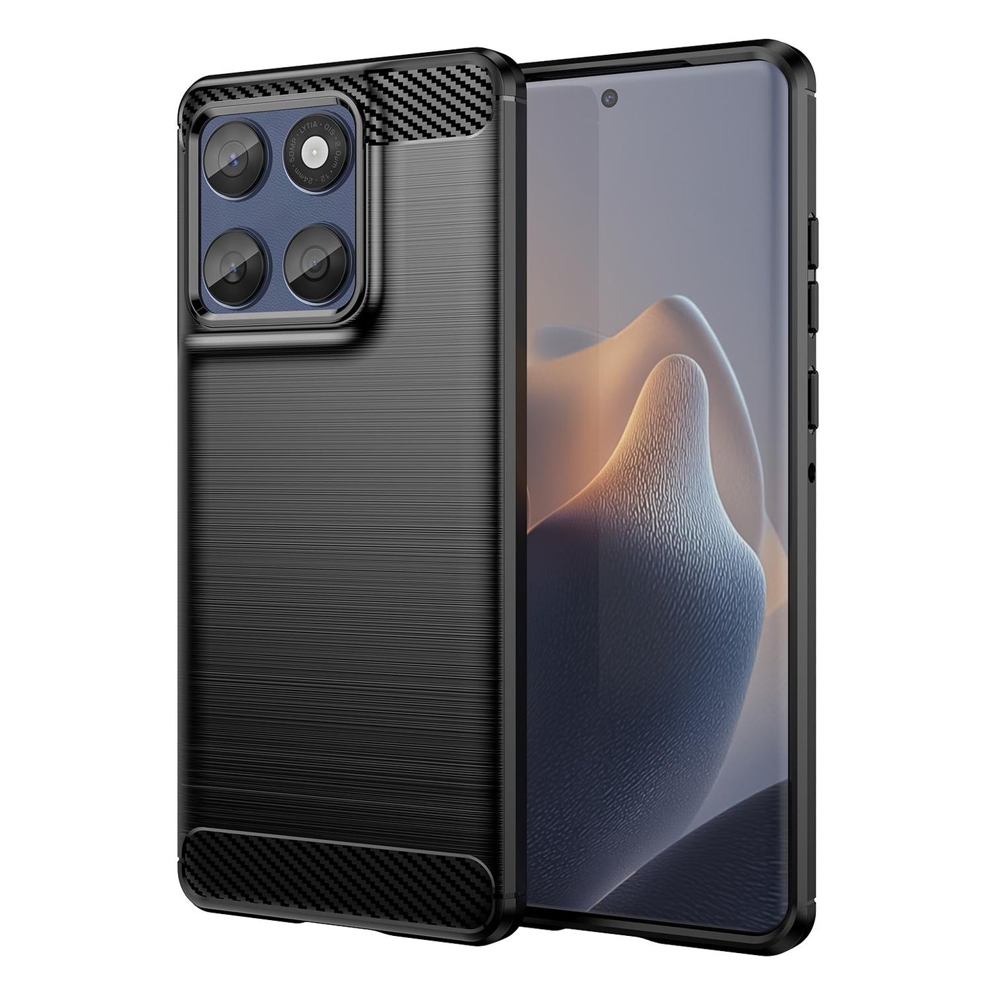 Motorola Edge 60 Fusion Carbon Fibre Brushed Texture TPU Protective Phone Case Shockproof Slim Cover