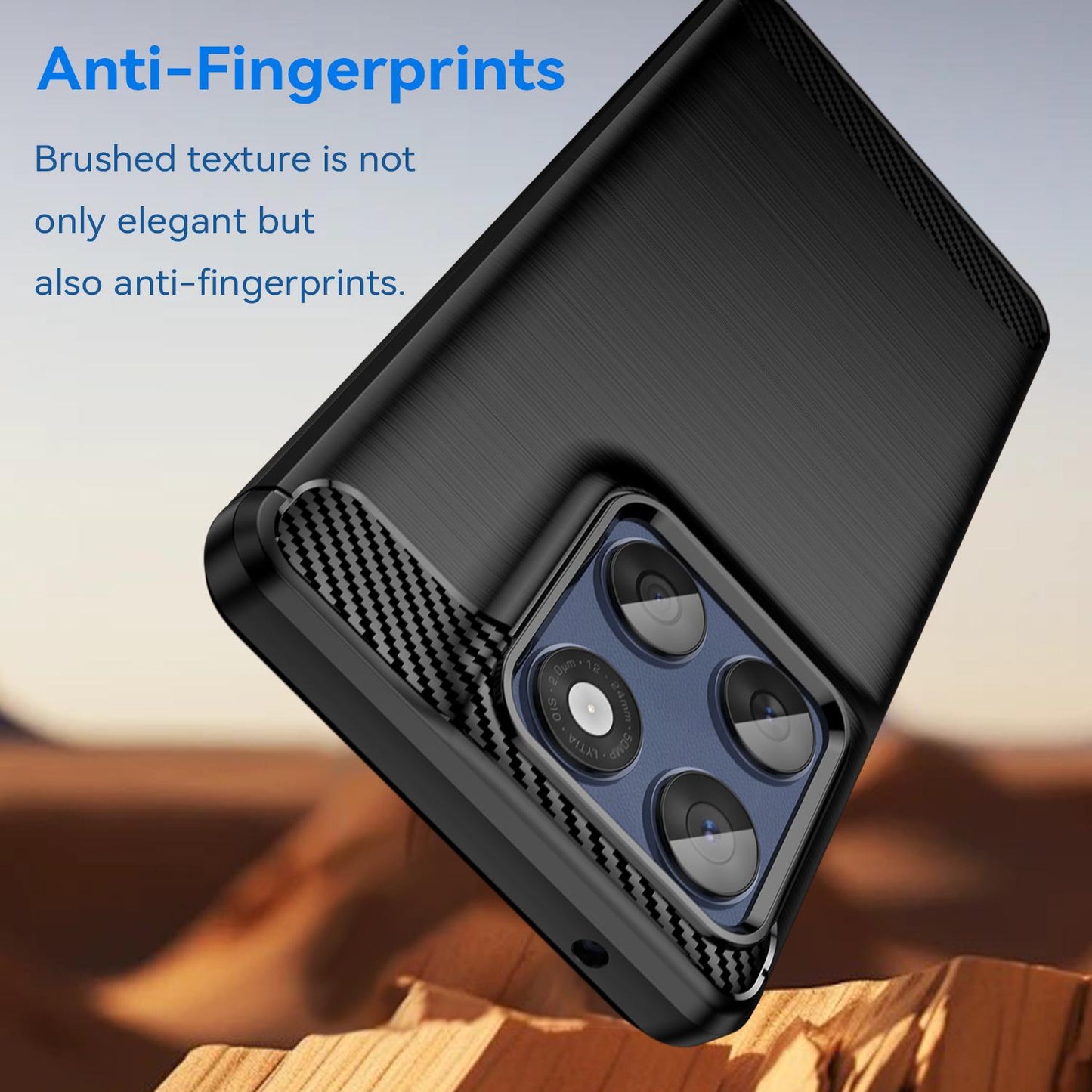 Motorola Edge 60 Fusion Carbon Fibre Brushed Texture TPU Protective Phone Case Shockproof Slim Cover
