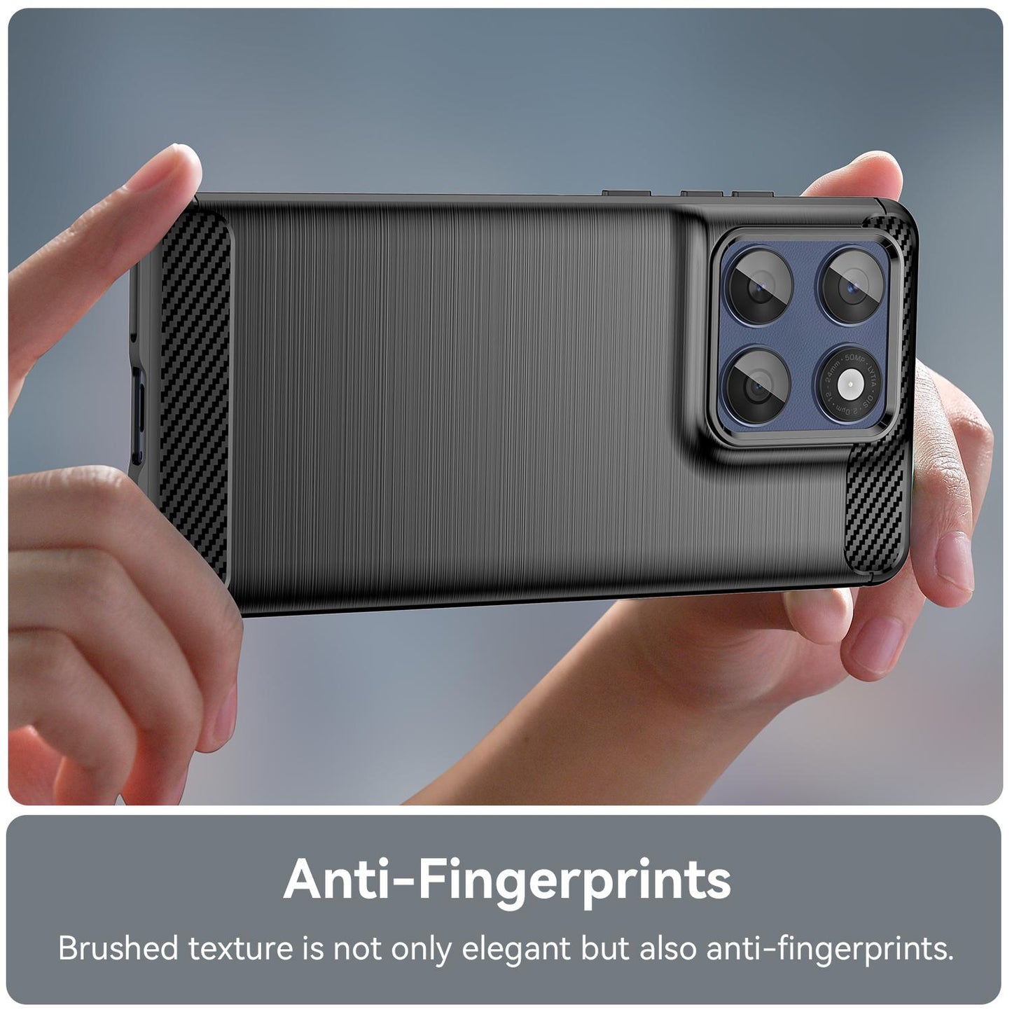 Motorola Edge 60 Fusion Carbon Fibre Brushed Texture TPU Protective Phone Case Shockproof Slim Cover