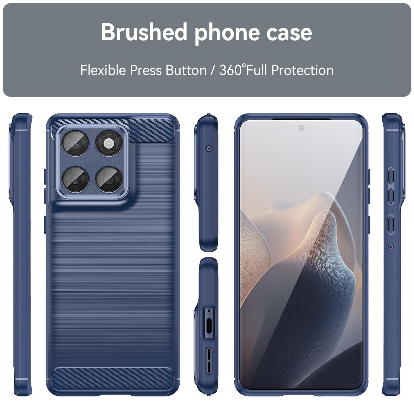 Motorola Edge 60 Fusion Carbon Fibre Brushed Texture TPU Protective Phone Case Shockproof Slim Cover