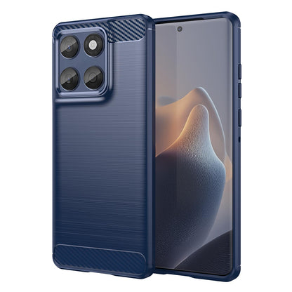Motorola Edge 60 Fusion Carbon Fiber Brushed Texture TPU Protective Phone Case Shockproof Slim Cover