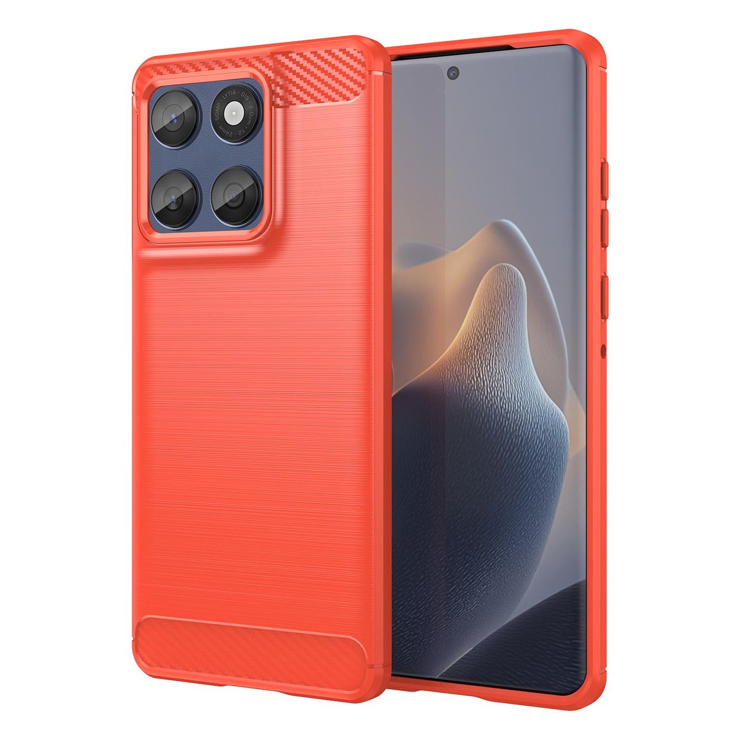 Motorola Edge 60 Fusion Carbon Fiber Brushed Texture TPU Protective Phone Case Shockproof Slim Cover