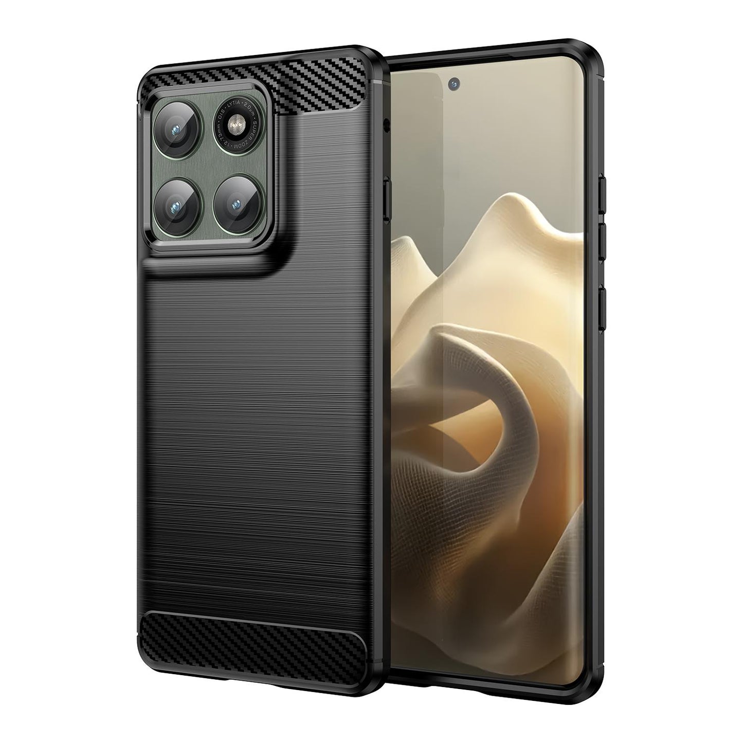 Motorola Edge 5G 2025 Carbon Fiber Brushed Texture TPU Protective Phone Case Shockproof Slim Cover