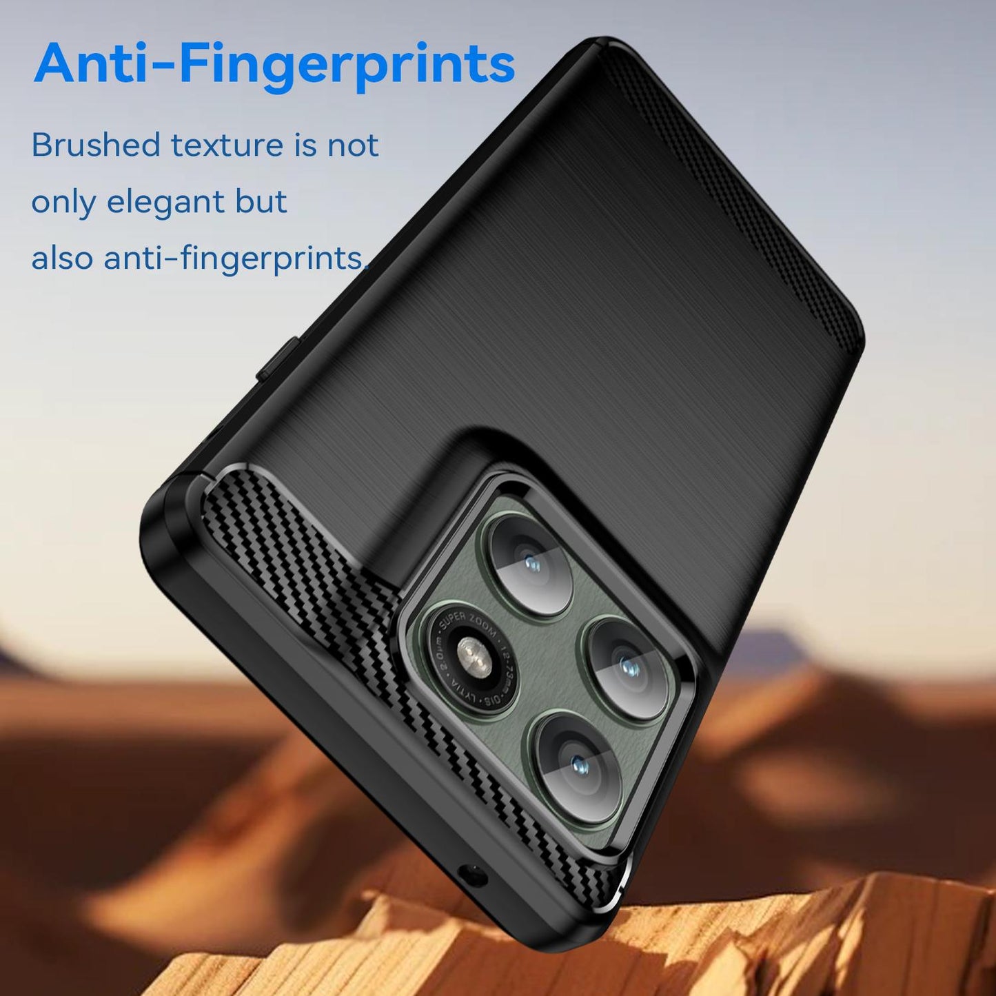 Motorola Edge 5G 2025 Carbon Fiber Brushed Texture TPU Protective Phone Case Shockproof Slim Cover