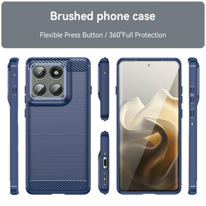 Motorola Edge 60 Pro Carbon Fiber Brushed Texture TPU Protective Phone Case Shockproof Slim Cover