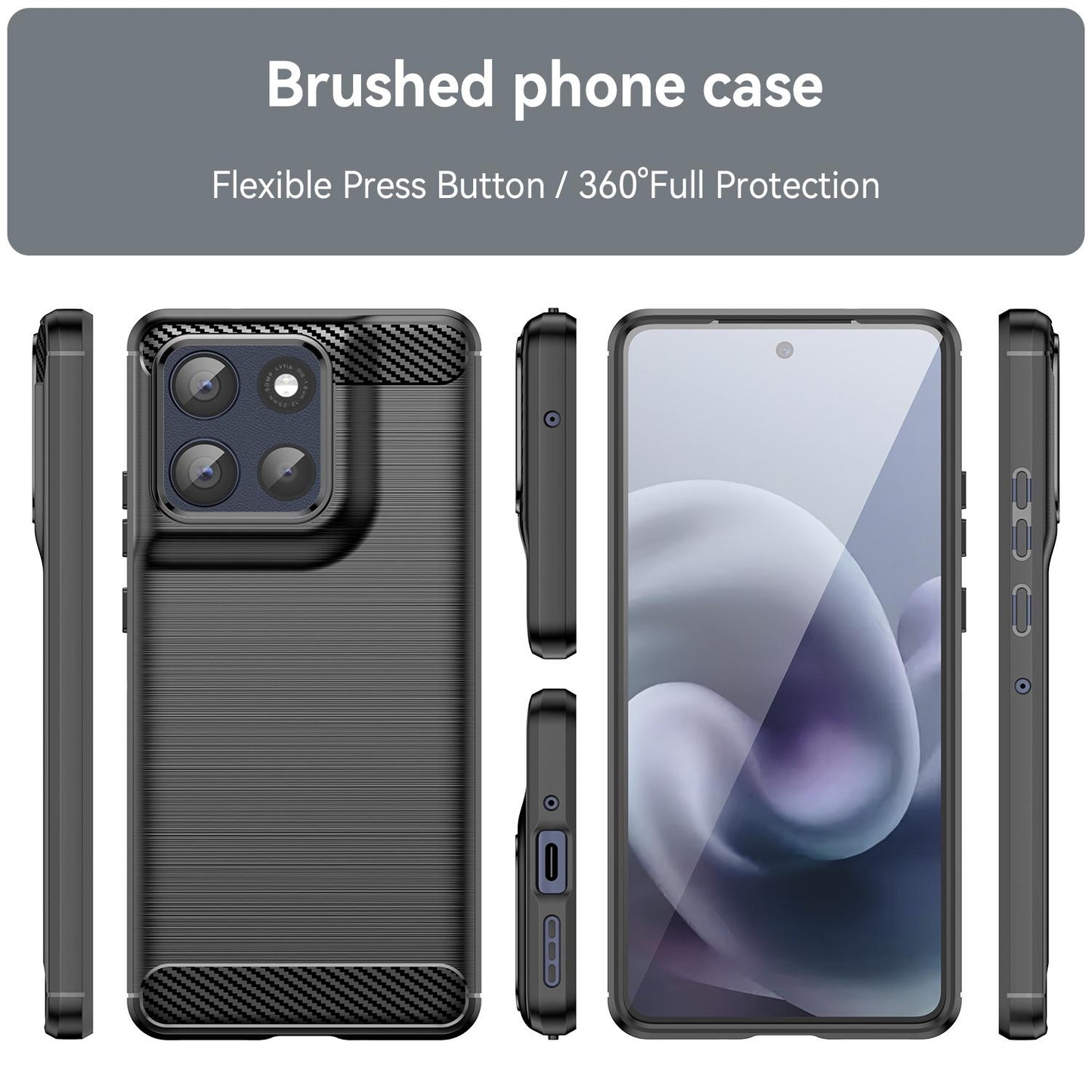 Motorola Moto G86 5G Carbon Fibre Brushed Texture TPU Protective Phone Case Shockproof Slim Cover