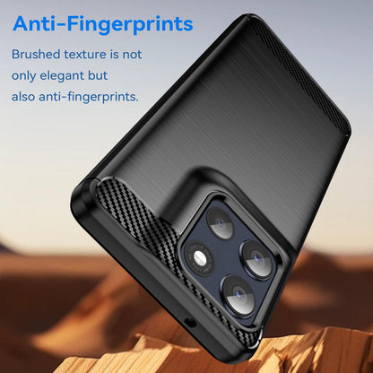 Motorola Moto G86 5G Carbon Fiber Brushed Texture TPU Protective Phone Case Shockproof Slim Cover