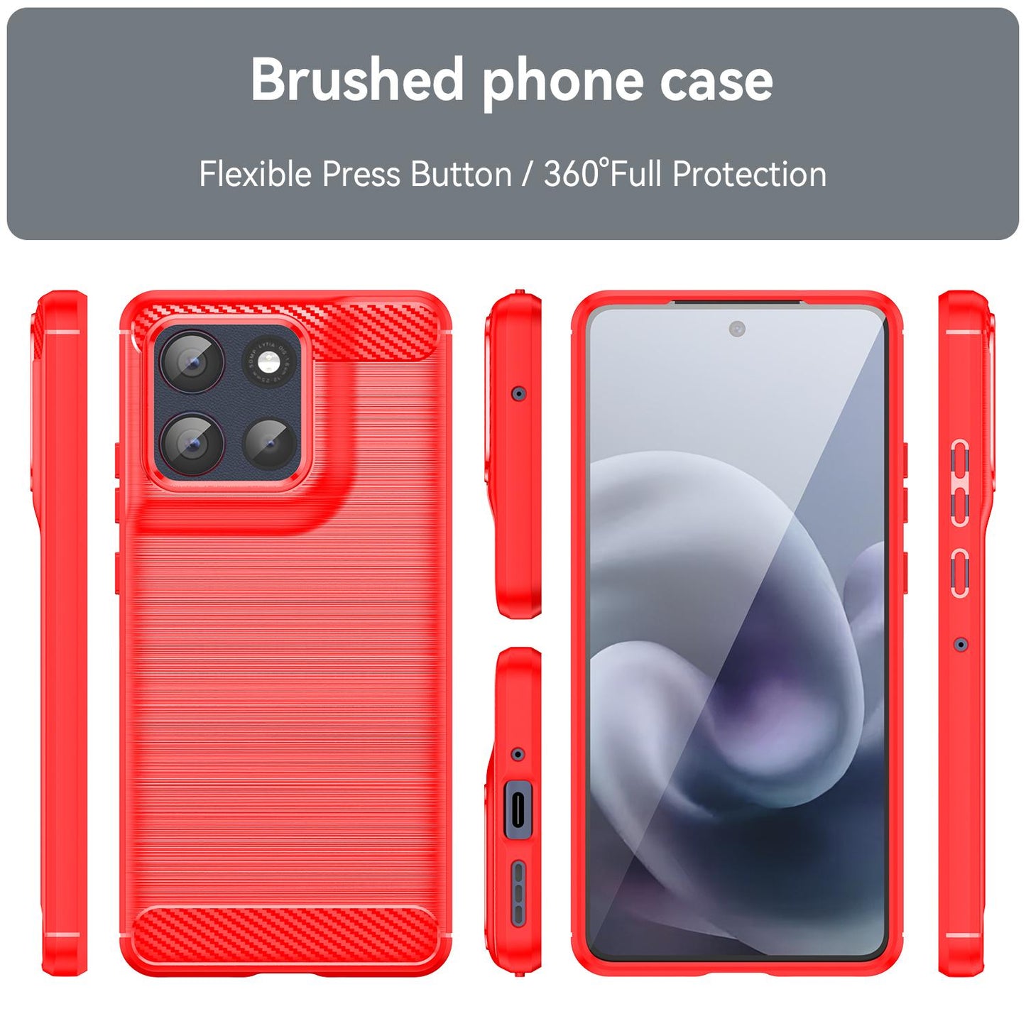 Motorola Moto G100 Pro 5G Carbon Fibre Brushed Texture TPU Protective Phone Case Shockproof Slim Cover