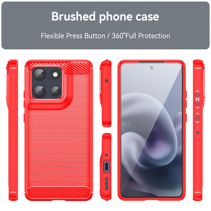 Motorola Moto G100 Pro 5G Carbon Fiber Brushed Texture TPU Protective Phone Case Shockproof Slim Cover