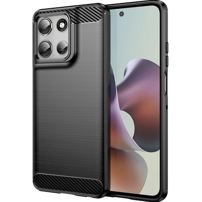 Motorola Moto G56 5G Carbon Fibre Brushed Texture TPU Protective Phone Case Shockproof Slim Cover