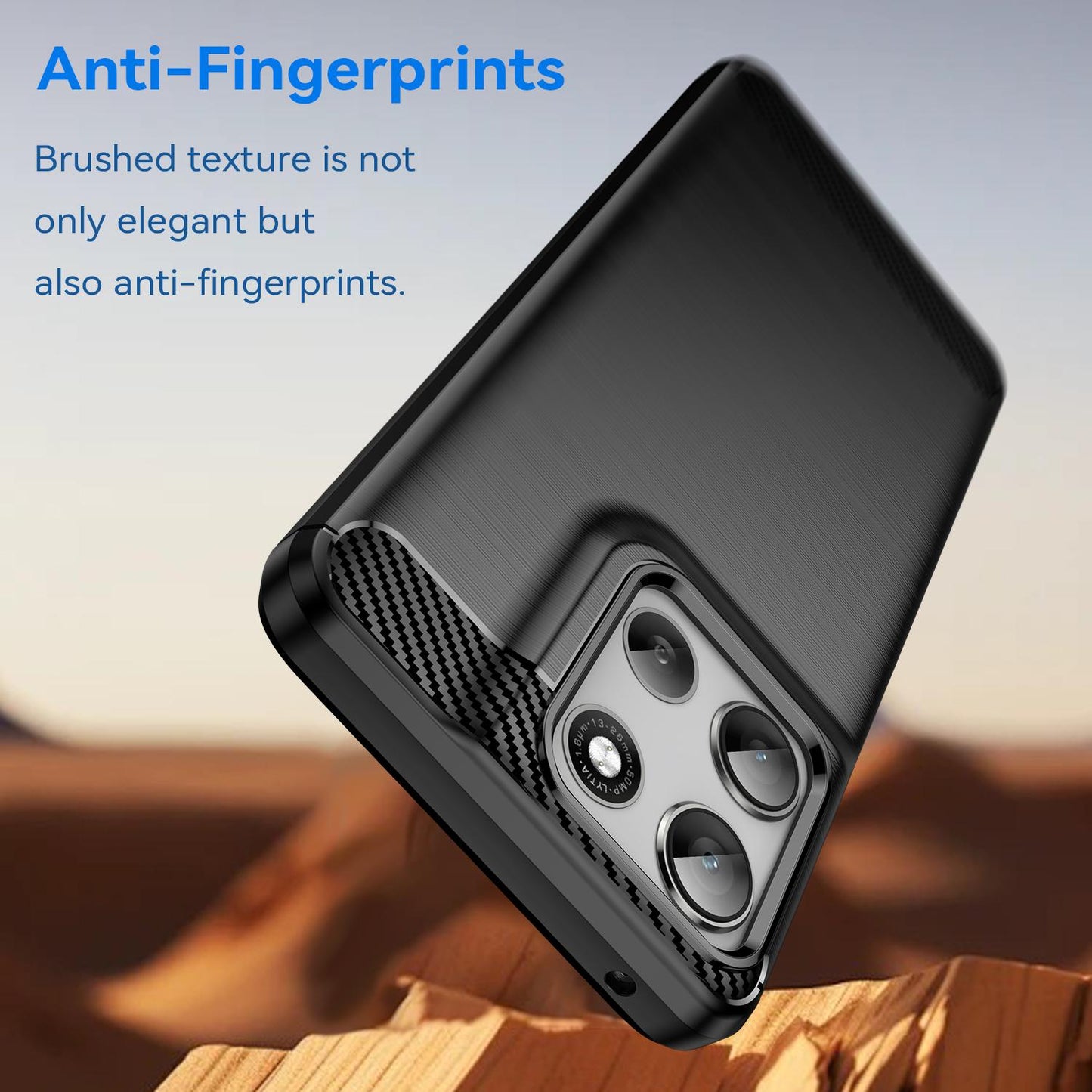 Motorola Moto G56 5G Carbon Fiber Brushed Texture TPU Protective Phone Case Shockproof Slim Cover