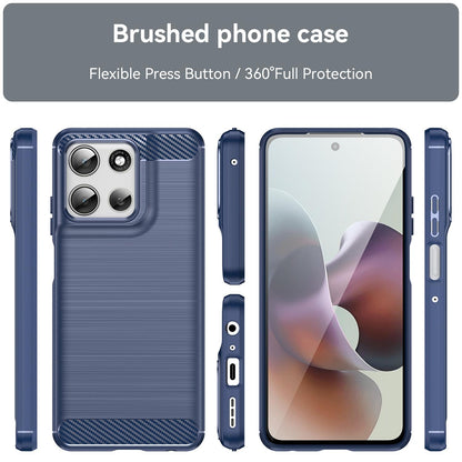 Motorola Moto G56 5G Carbon Fiber Brushed Texture TPU Protective Phone Case Shockproof Slim Cover