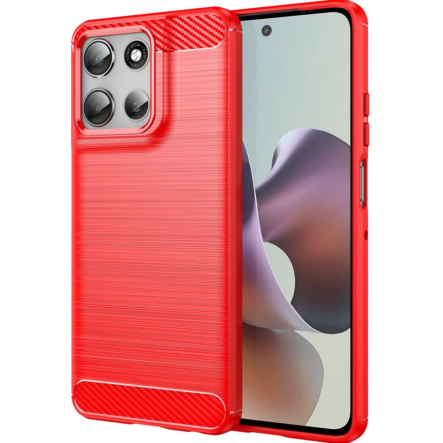 Motorola Moto G56 5G Carbon Fibre Brushed Texture TPU Protective Phone Case Shockproof Slim Cover