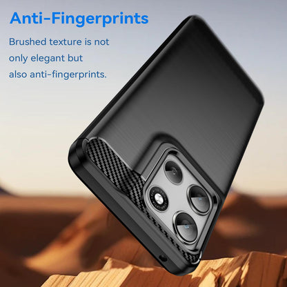 Motorola Moto G66j 5G Carbon Fiber Brushed Texture TPU Protective Phone Case Shockproof Slim Cover