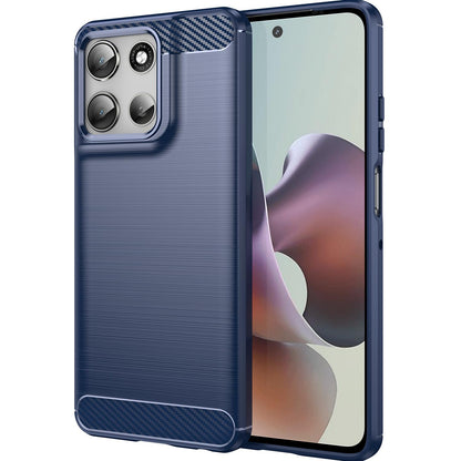 Motorola Moto G66j 5G Carbon Fibre Brushed Texture TPU Protective Phone Case Shockproof Slim Cover