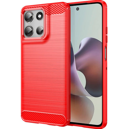 Motorola Moto G66j 5G Carbon Fibre Brushed Texture TPU Protective Phone Case Shockproof Slim Cover