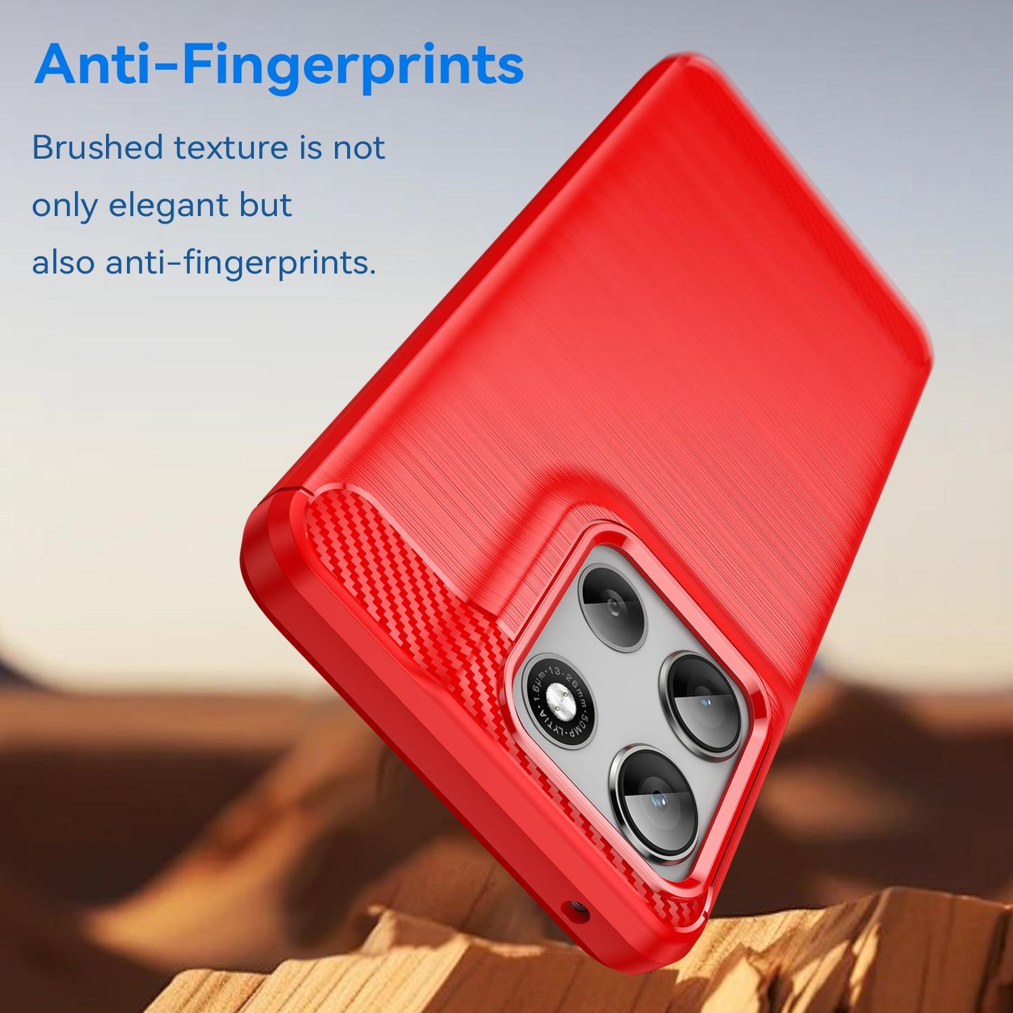 Motorola Moto G66j 5G Carbon Fiber Brushed Texture TPU Protective Phone Case Shockproof Slim Cover