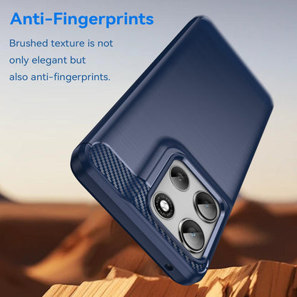 Motorola Moto G66y 5G Carbon Fiber Brushed Texture TPU Protective Phone Case Shockproof Slim Cover