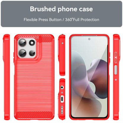 Motorola Moto G66y 5G Carbon Fibre Brushed Texture TPU Protective Phone Case Shockproof Slim Cover