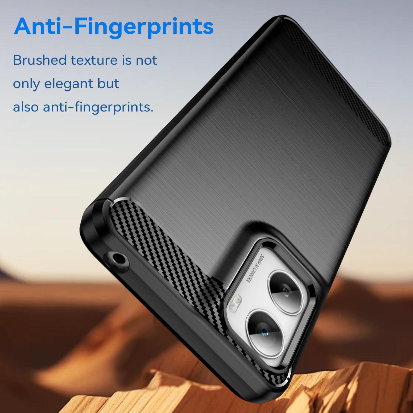 Motorola Moto G06 Power 4G Carbon Fibre Brushed Texture TPU Protective Phone Case Shockproof Slim Cover