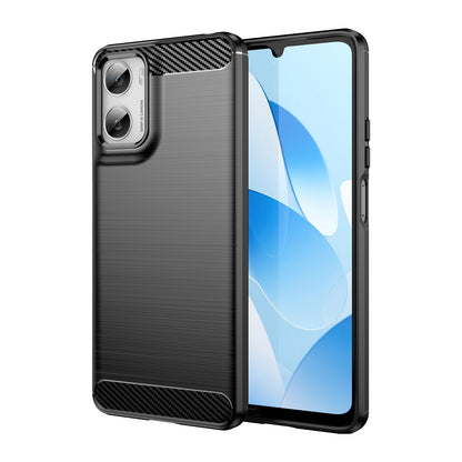 Motorola Moto G06 4G Carbon Fiber Brushed Texture TPU Protective Phone Case Shockproof Slim Cover