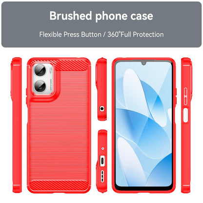 Motorola Moto G06 4G Carbon Fiber Brushed Texture TPU Protective Phone Case Shockproof Slim Cover
