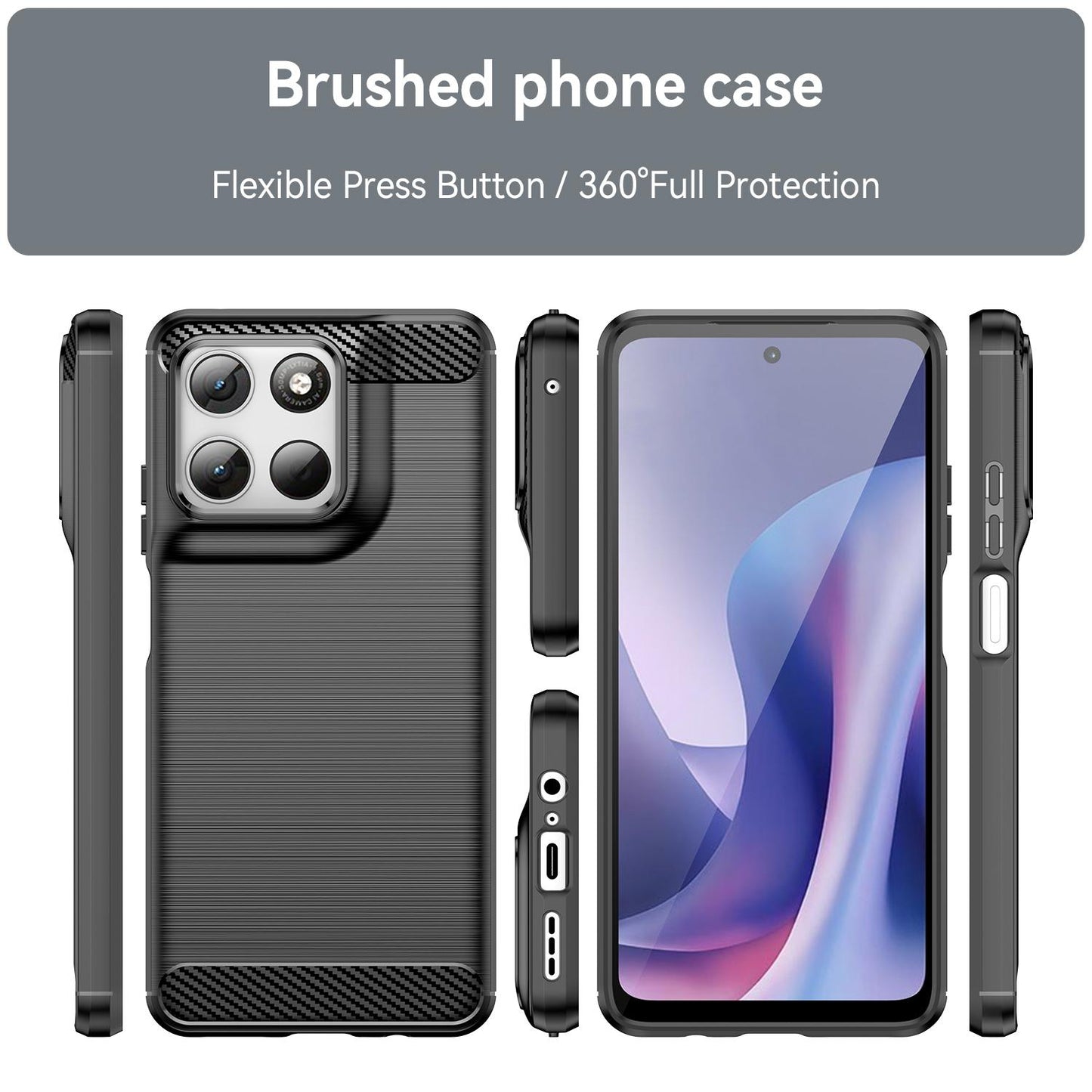 Motorola Moto G100 Carbon Fibre Brushed Texture TPU Protective Phone Case Shockproof Slim Cover