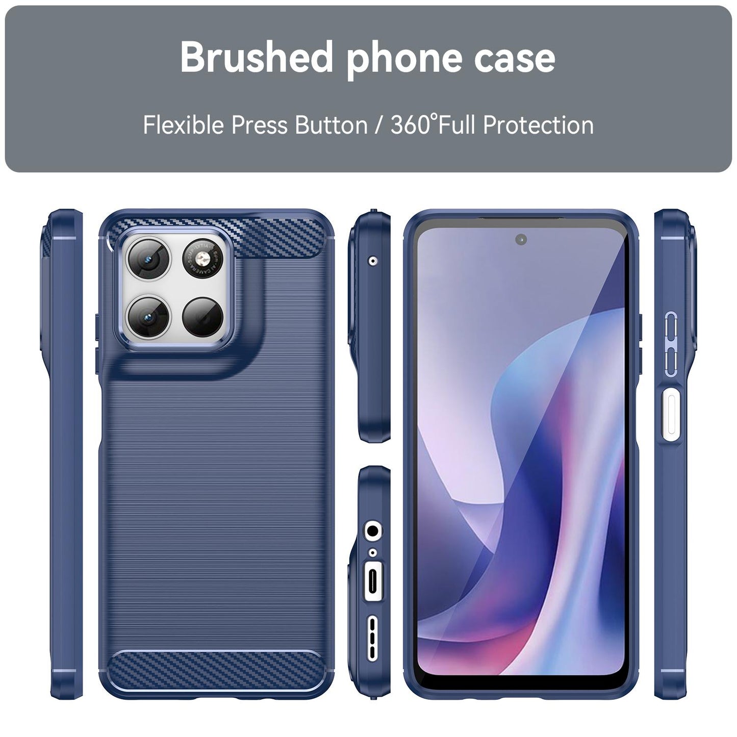 Motorola Moto G100 Carbon Fibre Brushed Texture TPU Protective Phone Case Shockproof Slim Cover