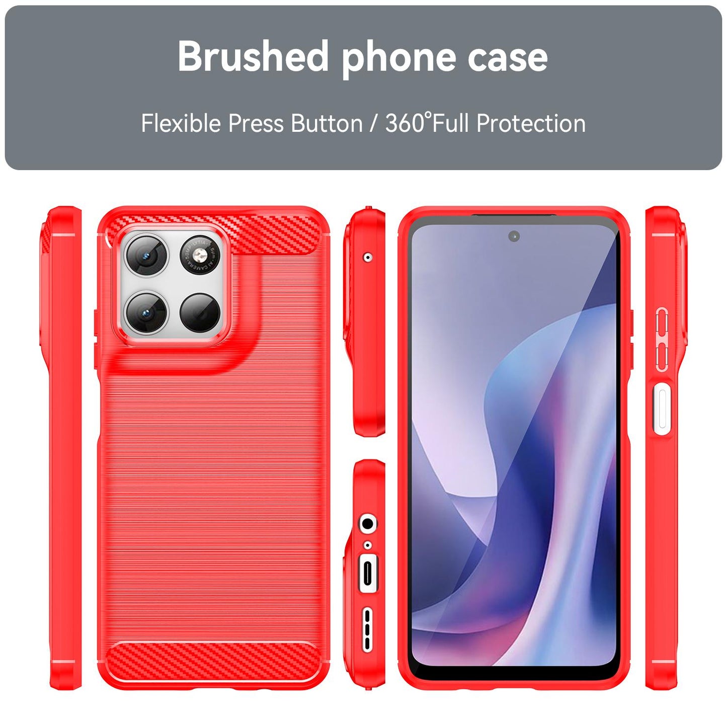 Motorola Moto G100 Carbon Fibre Brushed Texture TPU Protective Phone Case Shockproof Slim Cover