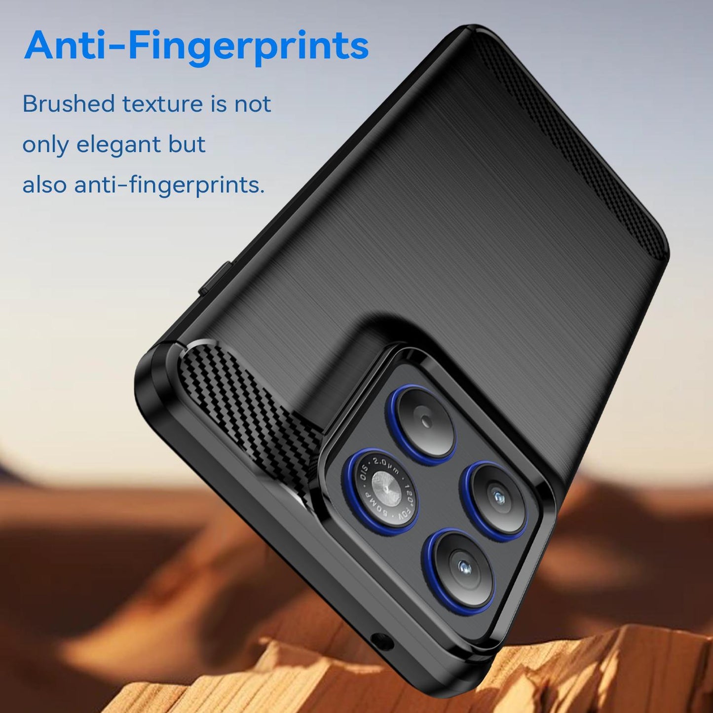 Motorola Edge 70 5G Carbon Fiber Brushed Texture TPU Protective Phone Case Shockproof Slim Cover