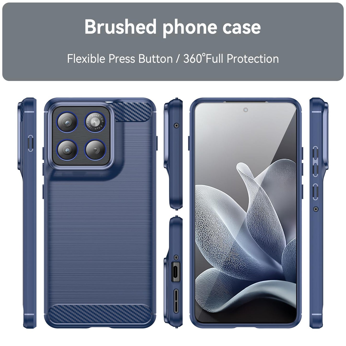 Motorola Edge 70 5G Carbon Fibre Brushed Texture TPU Protective Phone Case Shockproof Slim Cover