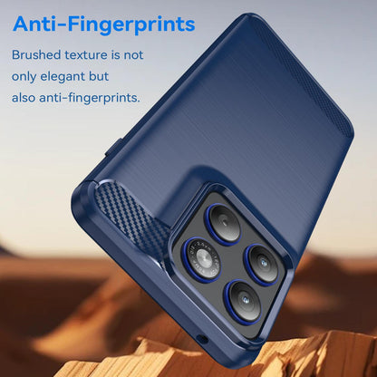 Motorola Edge 70 5G Carbon Fiber Brushed Texture TPU Protective Phone Case Shockproof Slim Cover