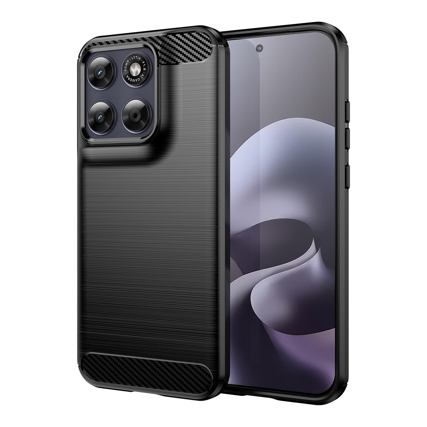 Motorola Moto G67 5G Carbon Fibre Brushed Texture TPU Protective Phone Case Shockproof Slim Cover
