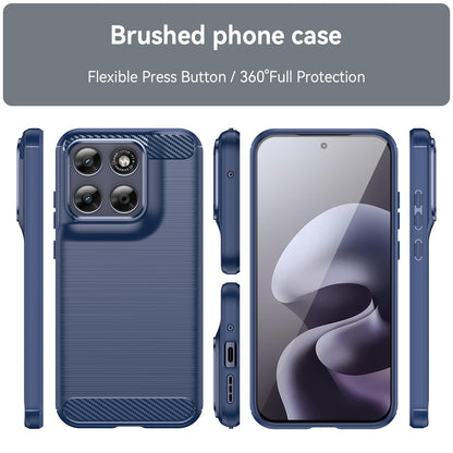Motorola Moto G67 5G Carbon Fiber Brushed Texture TPU Protective Phone Case Shockproof Slim Cover