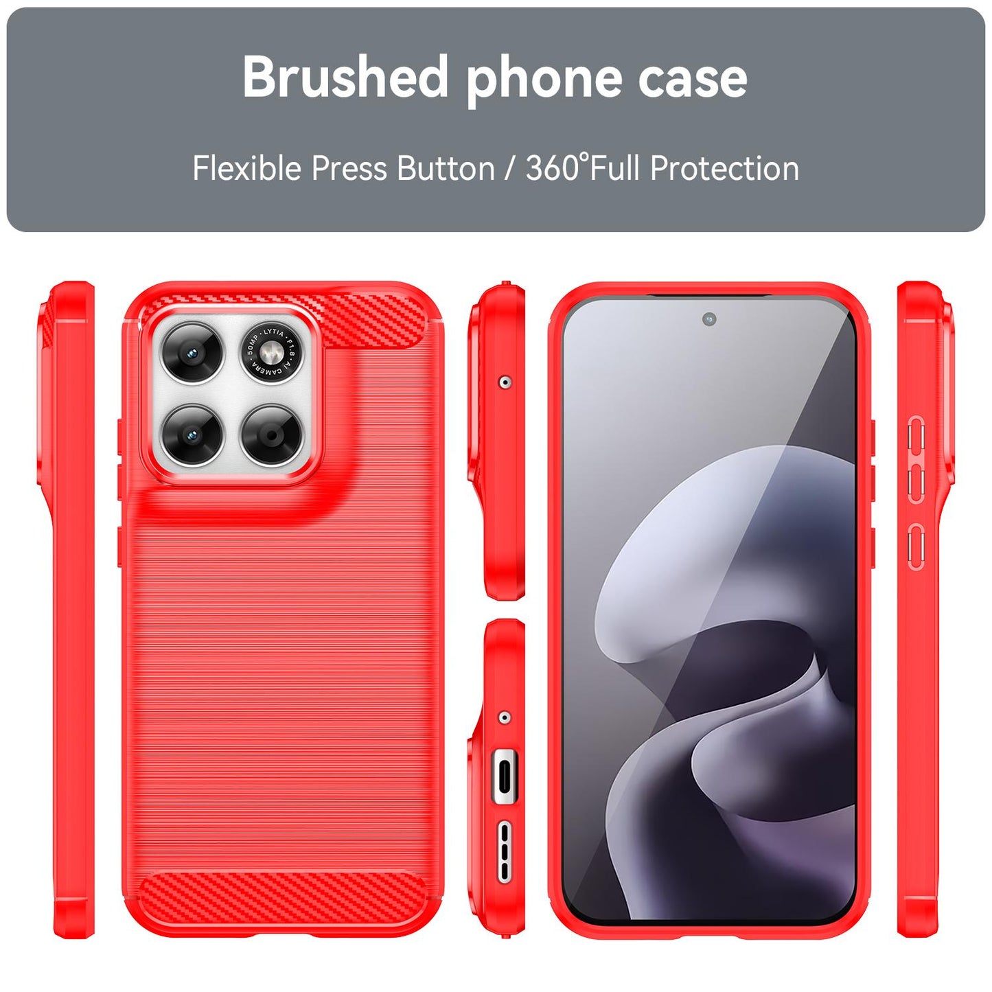 Motorola Moto G67 5G Carbon Fibre Brushed Texture TPU Protective Phone Case Shockproof Slim Cover