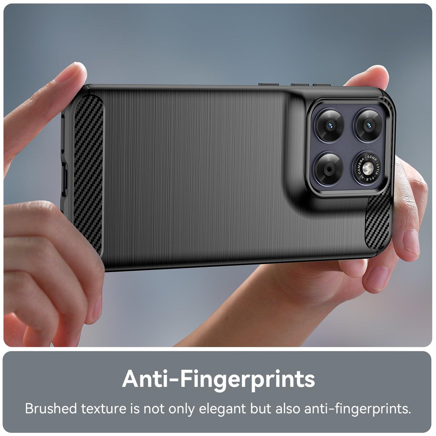 Motorola Moto G77 Carbon Fibre Brushed Texture TPU Protective Phone Case Shockproof Slim Cover