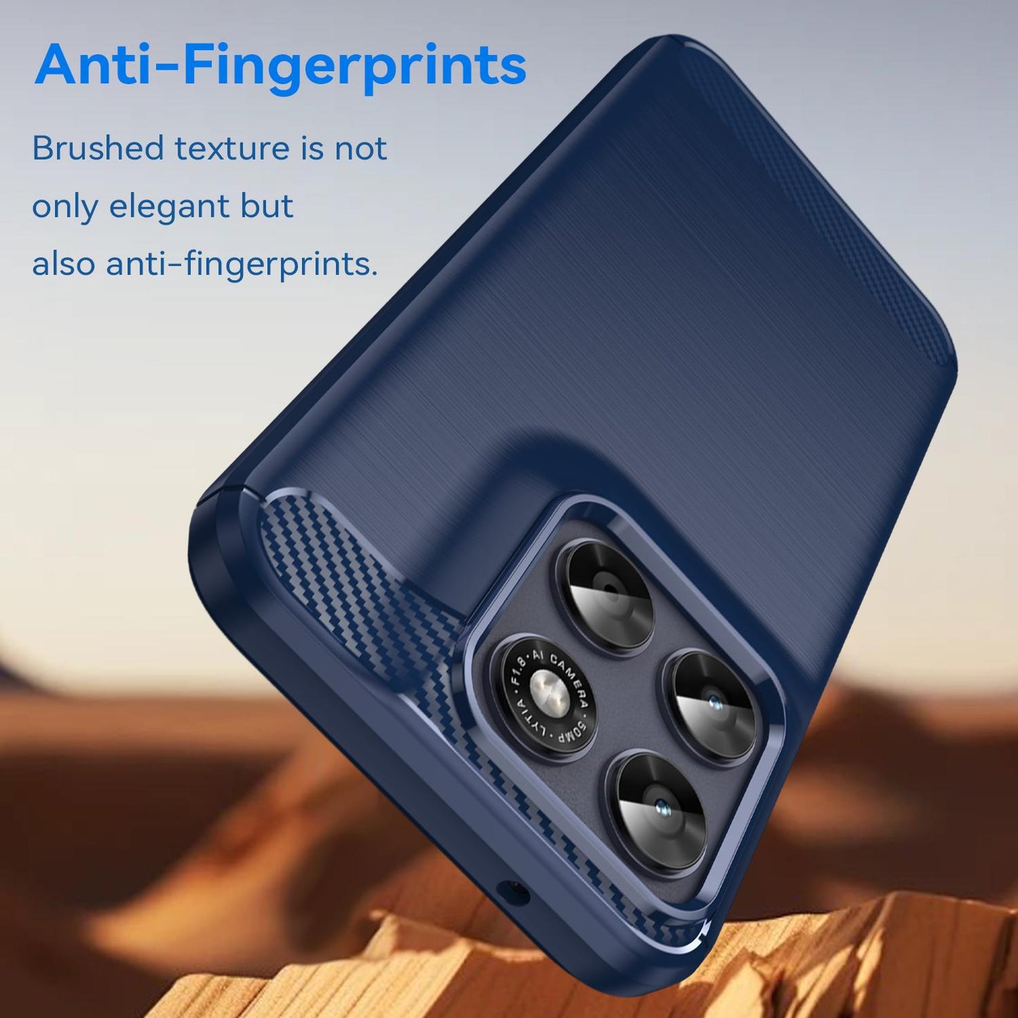 Motorola Moto G77 Carbon Fibre Brushed Texture TPU Protective Phone Case Shockproof Slim Cover