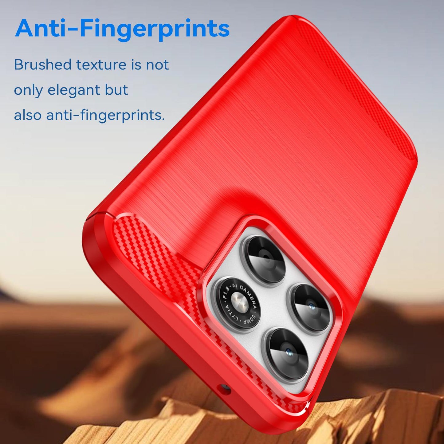 Motorola Moto G77 Carbon Fiber Brushed Texture TPU Protective Phone Case Shockproof Slim Cover