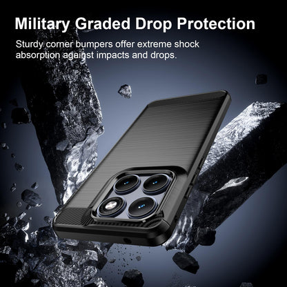 Motorola Edge 70 Fusion+ 5G Carbon Fiber Brushed Texture TPU Protective Phone Case Shockproof Slim Cover