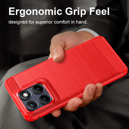 Motorola Edge 70 Fusion+ 5G Carbon Fiber Brushed Texture TPU Protective Phone Case Shockproof Slim Cover