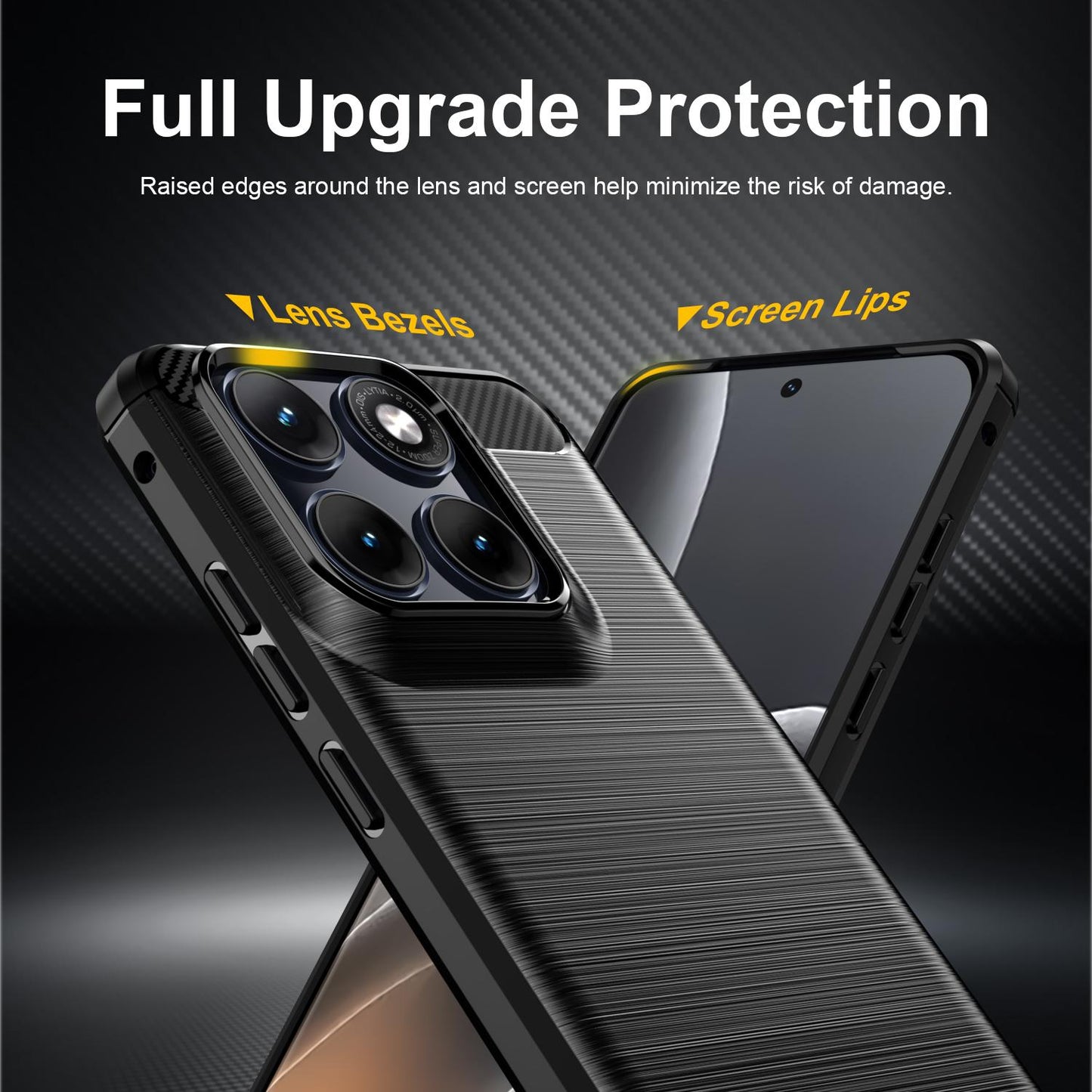 Motorola Edge 70 Fusion 5G Carbon Fibre Brushed Texture TPU Protective Phone Case Shockproof Slim Cover
